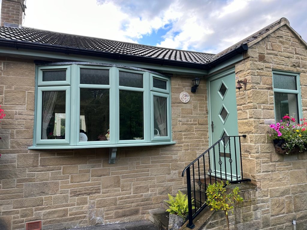 green window and door