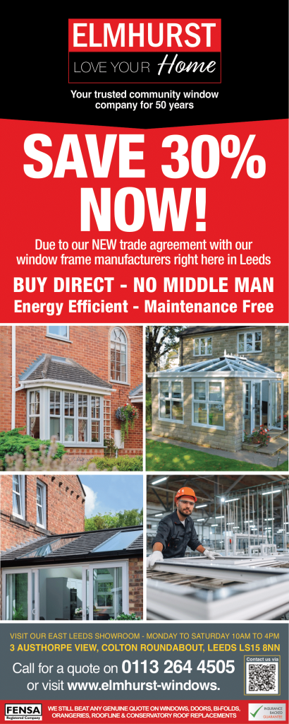 Elmhurst Windows Flyer image with offer of save 30% now on Window Frames.
